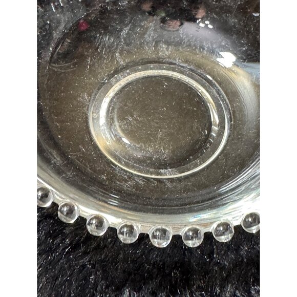 Vintage Imperial Clear Glass Candlewick Bowl With Beaded Edge & Dual Handles - Picture 4 of 7